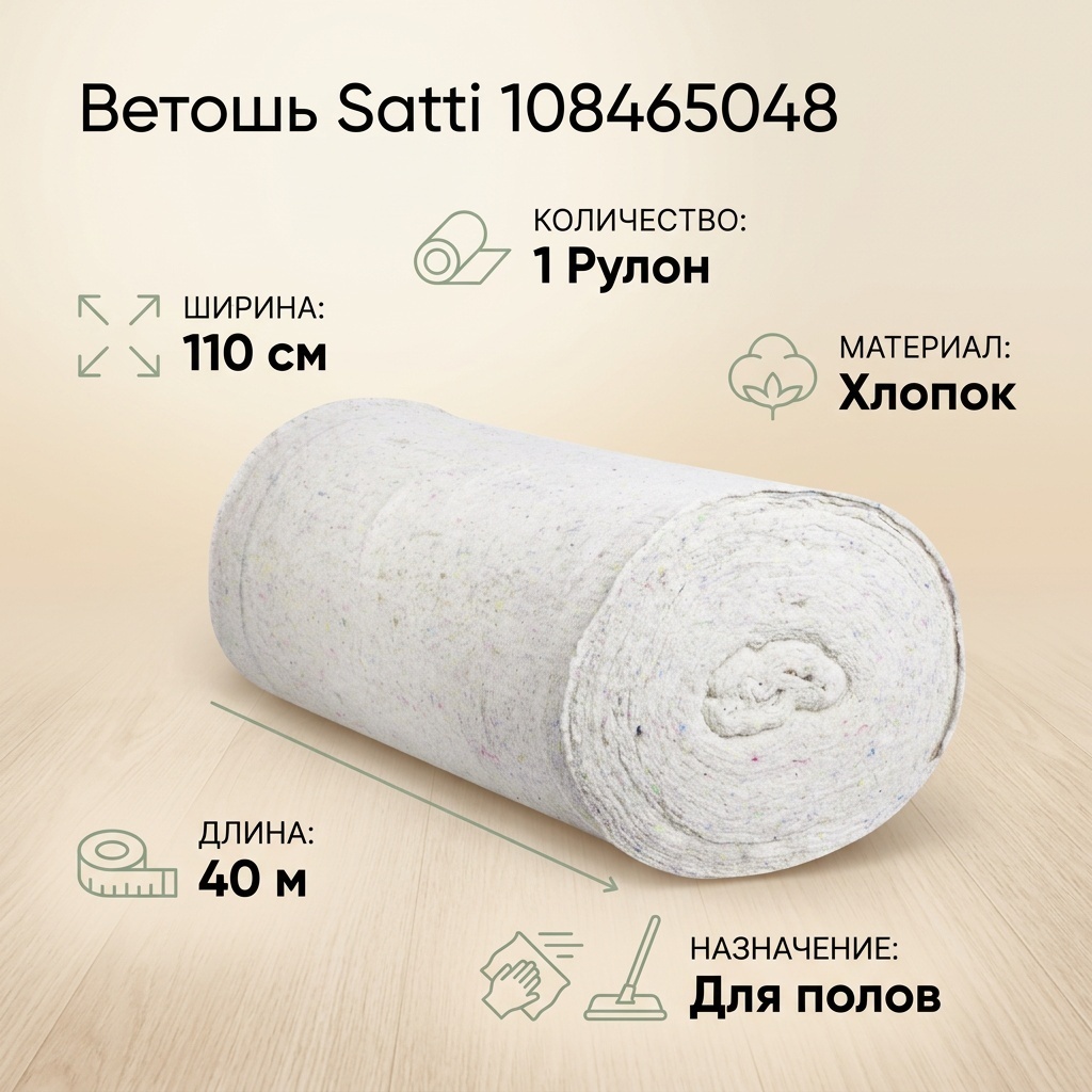 Ветошь для пола Satti 108465048 1 шт, хлопок