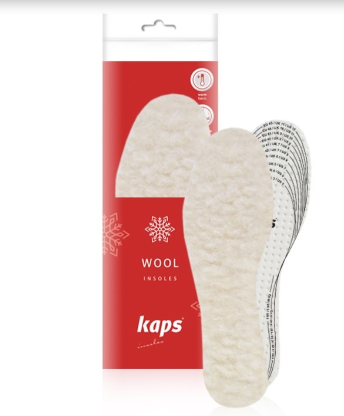 Kaps стельки Wool/art.01_9320 размер 36-46, классические, для спортивной обуви, для рабочей обуви