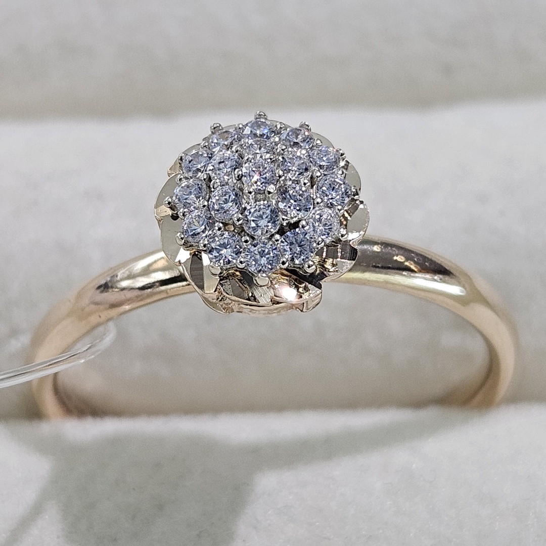 Gaukhar Jewelry GJ1193-R размер 17.5 вес 1.1 г золото, фианит