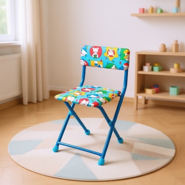 Стул Nika СТУ1/4 , металл, текстиль, 27x29x60 см, синий, мультиколор