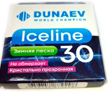 Леска Dunaev монофильная Леска ICE Line 0.10мм 30м 0.1 мм прозрачный