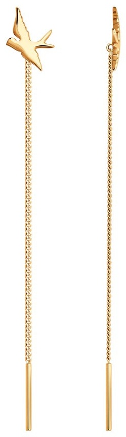 Серьги-цепочки SOKOLOV EAR-SO-585-341232 вес 0.849 г золото, без вставок