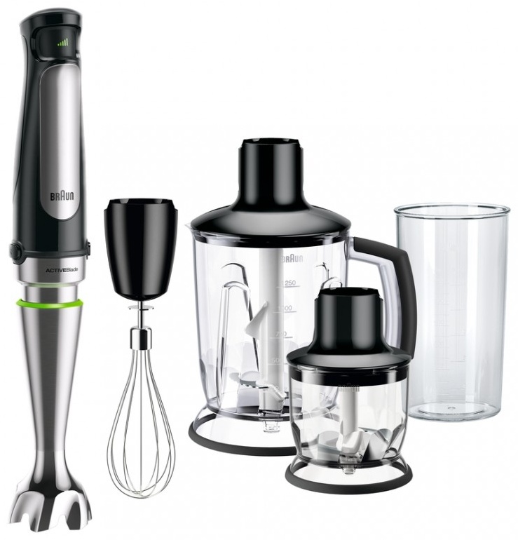 Блендер погружной Braun Multiquick 7 MQ7045X черный, серебристый