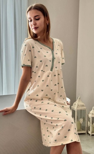 Ночная сорочка Ellada бежевый, зеленый