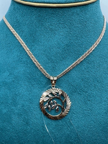 Подвеска Aizhan Gold Золотая подвеска, кулон , цепочка, цепь, алтын алқа. Длина 55см. 6 гр. Золото 585 пр. вес 6 г золото, без вставок