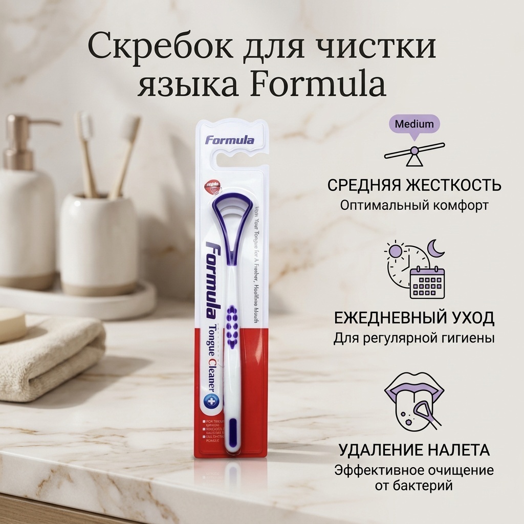 Formula Скребок для чистки языка очиститель языка средняя 1 шт