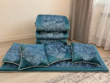 Комплект корпе с подушками 220x80 см, вата, изумрудный