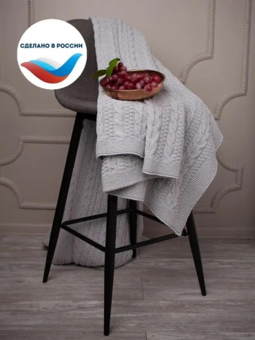 Плед HEDRICY 220х160 см, трикотаж, белый