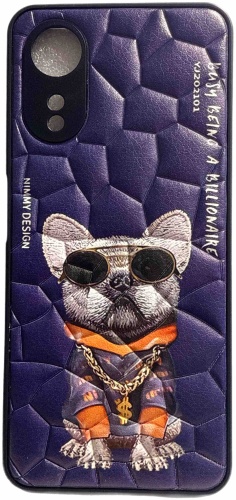 Чехол для OPPO A17 черно-фиолетовый