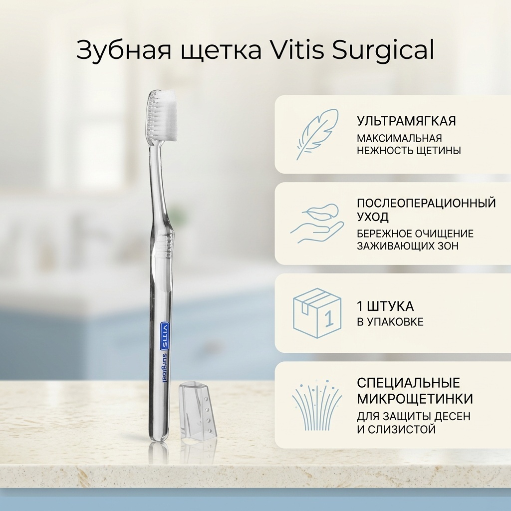 Vitis Surgical зубная щетка ультрамягкая 1 шт