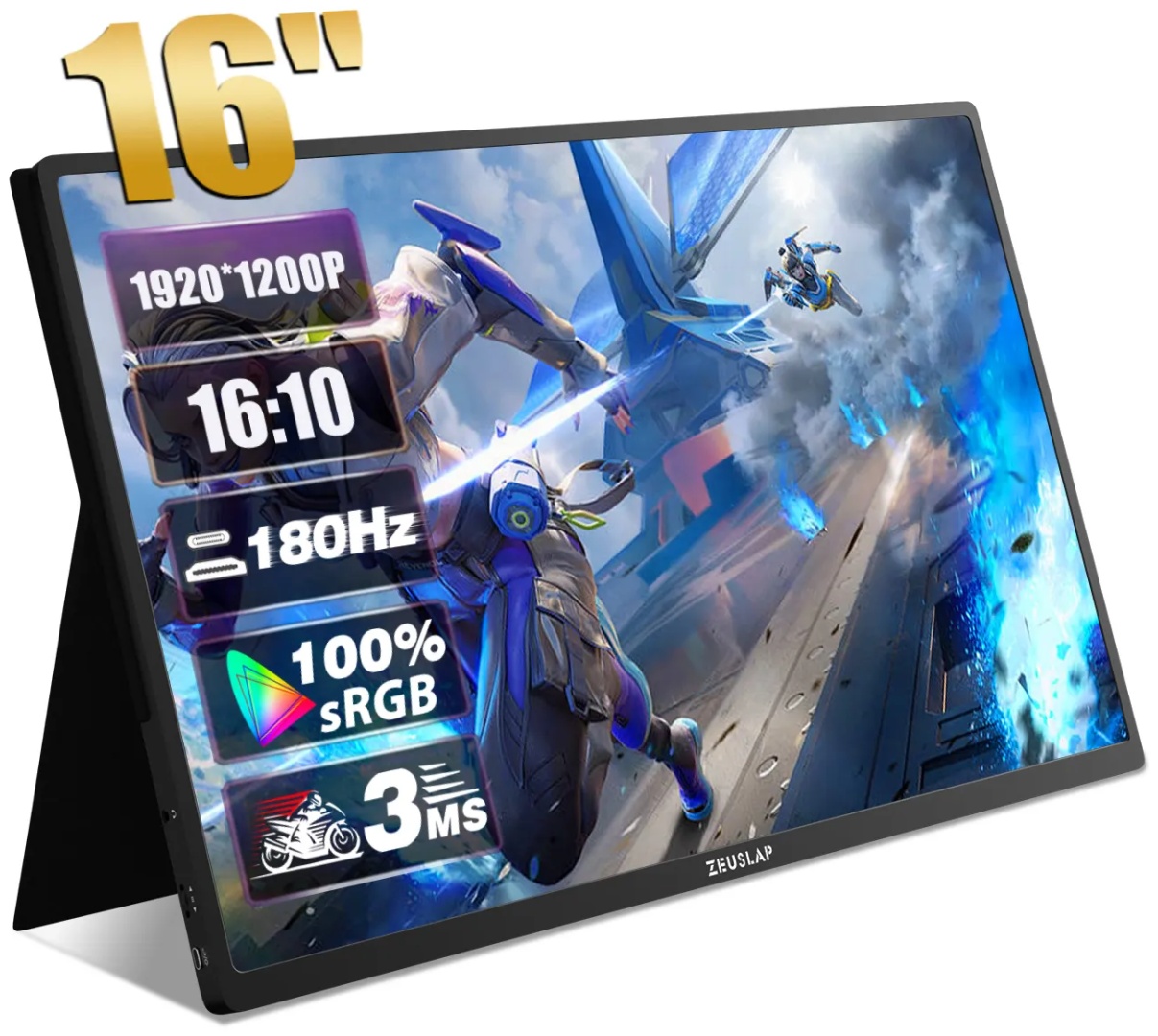 Монитор 16" ZEUSLAP P16 Plus черный