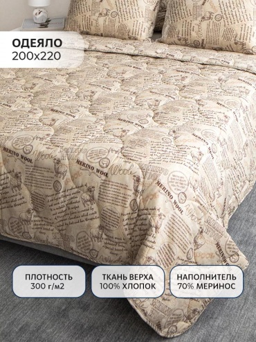 Одеяло 730673 7073525 200х200 всесезонное