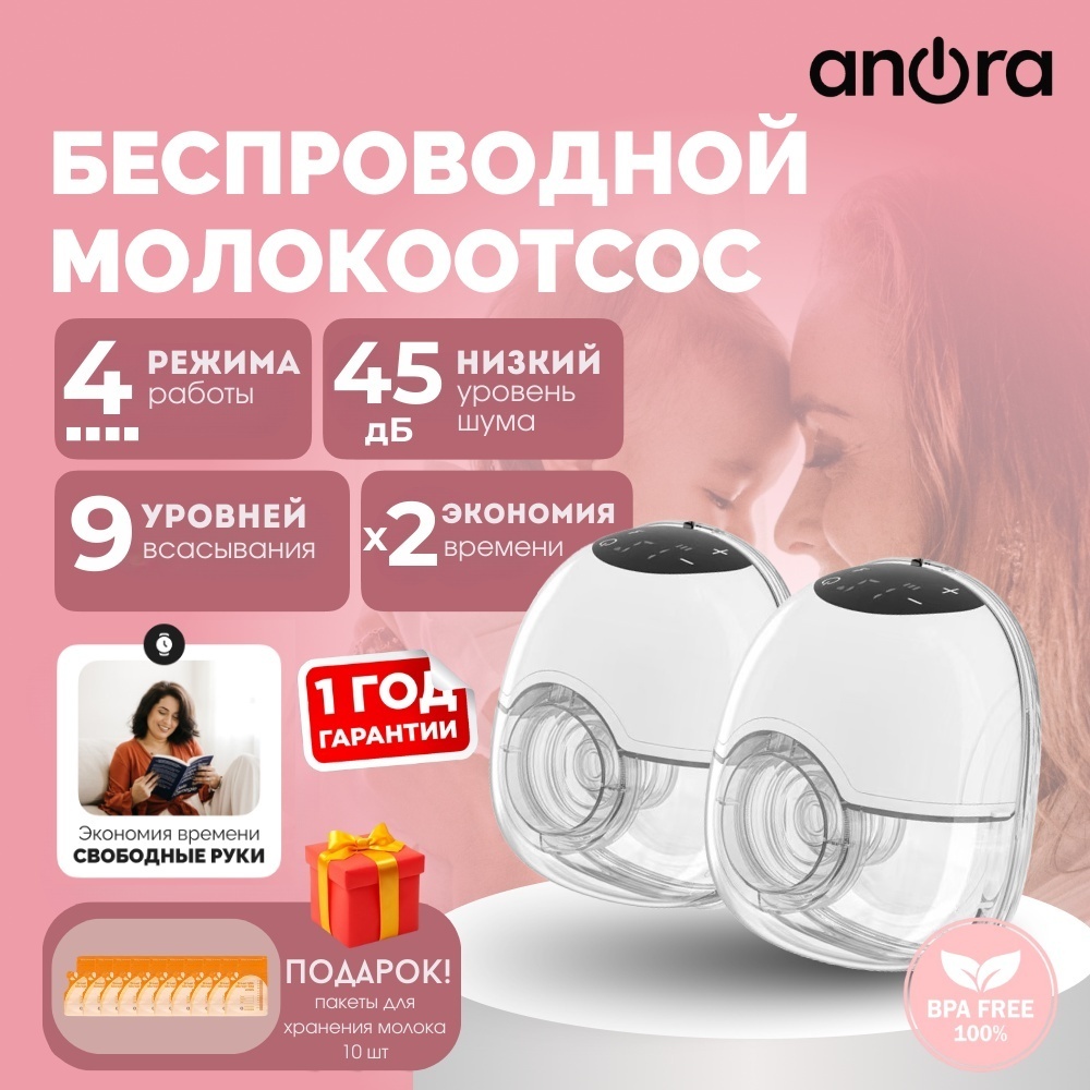 Электрический двойной молокоотсос ANORA Dual Pro 788 + подарок
