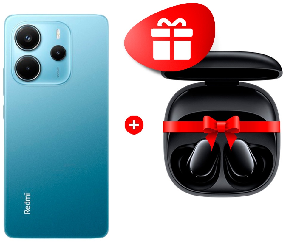 Смартфон Xiaomi Redmi Note 14 ГБ/256 ГБ голубой + подарок