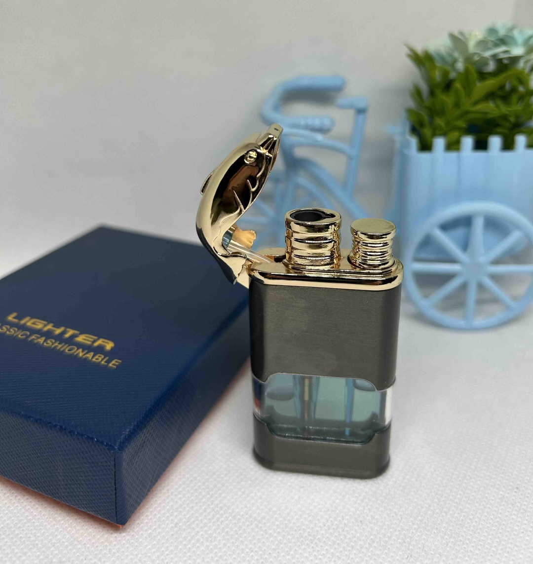 Lighter газовая зажигалка Dolphin gold new, пластик