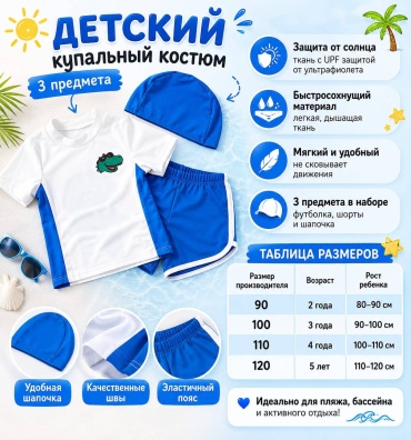 Комплект синий, белый
