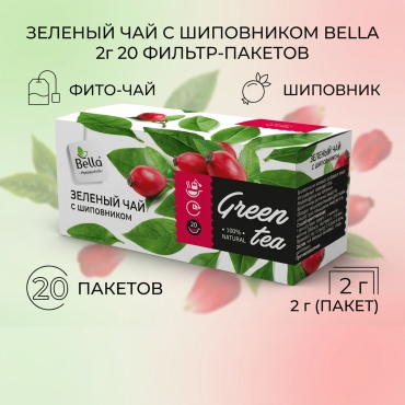 Ева-Фито ТОО фито-чай Ева-Фито ТОО Зеленый чай с шиповником 2 г 20 фильтр-пакетов 2