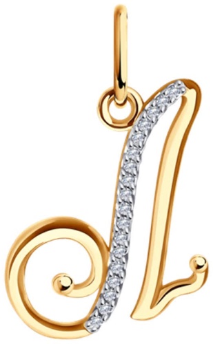 Подвеска LUXOR JEWELRY 034534 вес 1.01 г золото, фианит