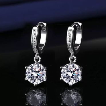 Серьги LAVILOOM «LUMI» вес 2.9 г сплав покрытый серебром 925, муассанит