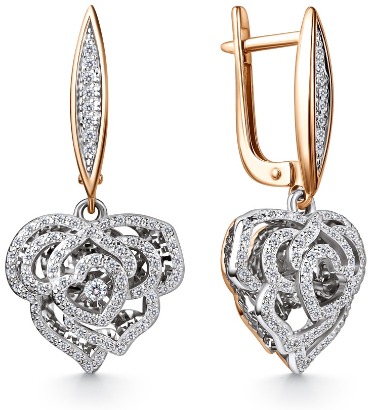 Серьги Lucente Бриллианты Якутии EAR-LU-585-185928 вес 4.65 г золото, бриллиант