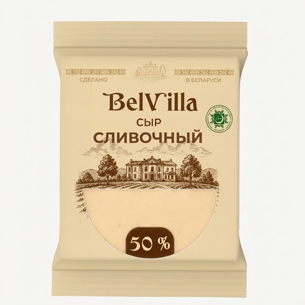 Купить Сыр полутвердый сливочный BelVilla 50%, 200 г в Алматы – Магазин ...