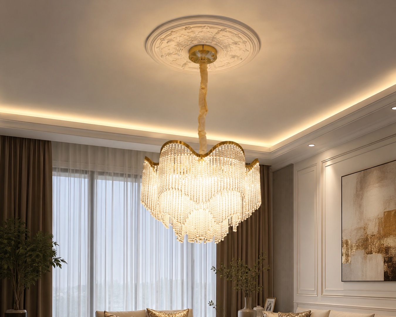 Люстра каскадная SAT LED, кол-во ламп: 20 шт