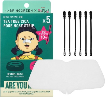Патчи Bring Green тканевые Tea Tree Cica Pore Nose Strip противовоспалительные 5 шт