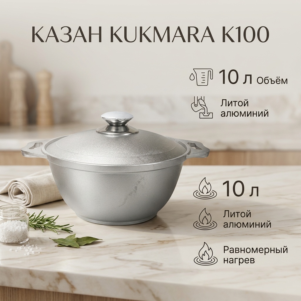 Казан Kukmara 10 л, алюминий