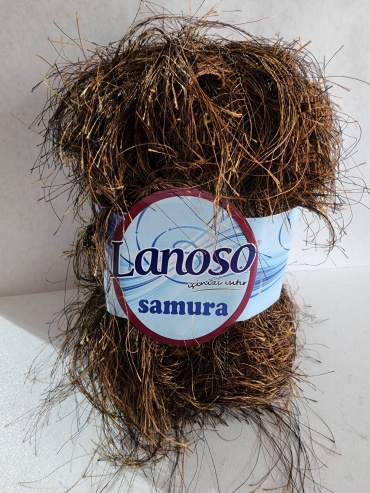 Моток Lanoso Samura 26-60 Коричневый-Чёрный миланж 90 м 100 г
