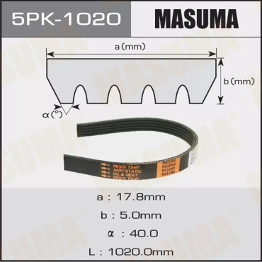 MASUMA ремень поликлиновый 5PK1020