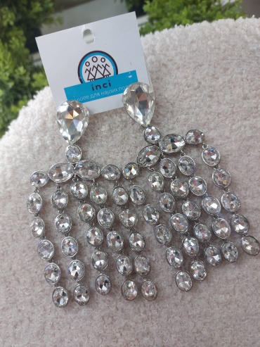 Серьги Inci бижутерный сплав, кристаллы Swarovski