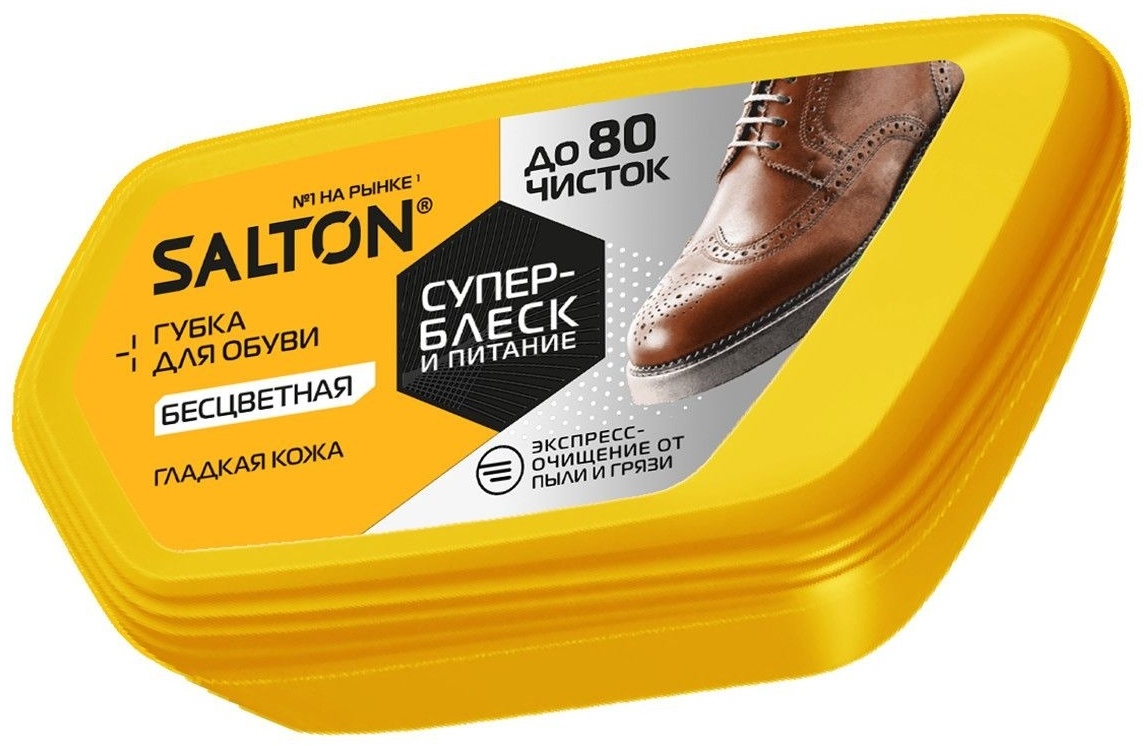 Средство для чистки обуви Salton губка бесцветный, Для гладкой кожи