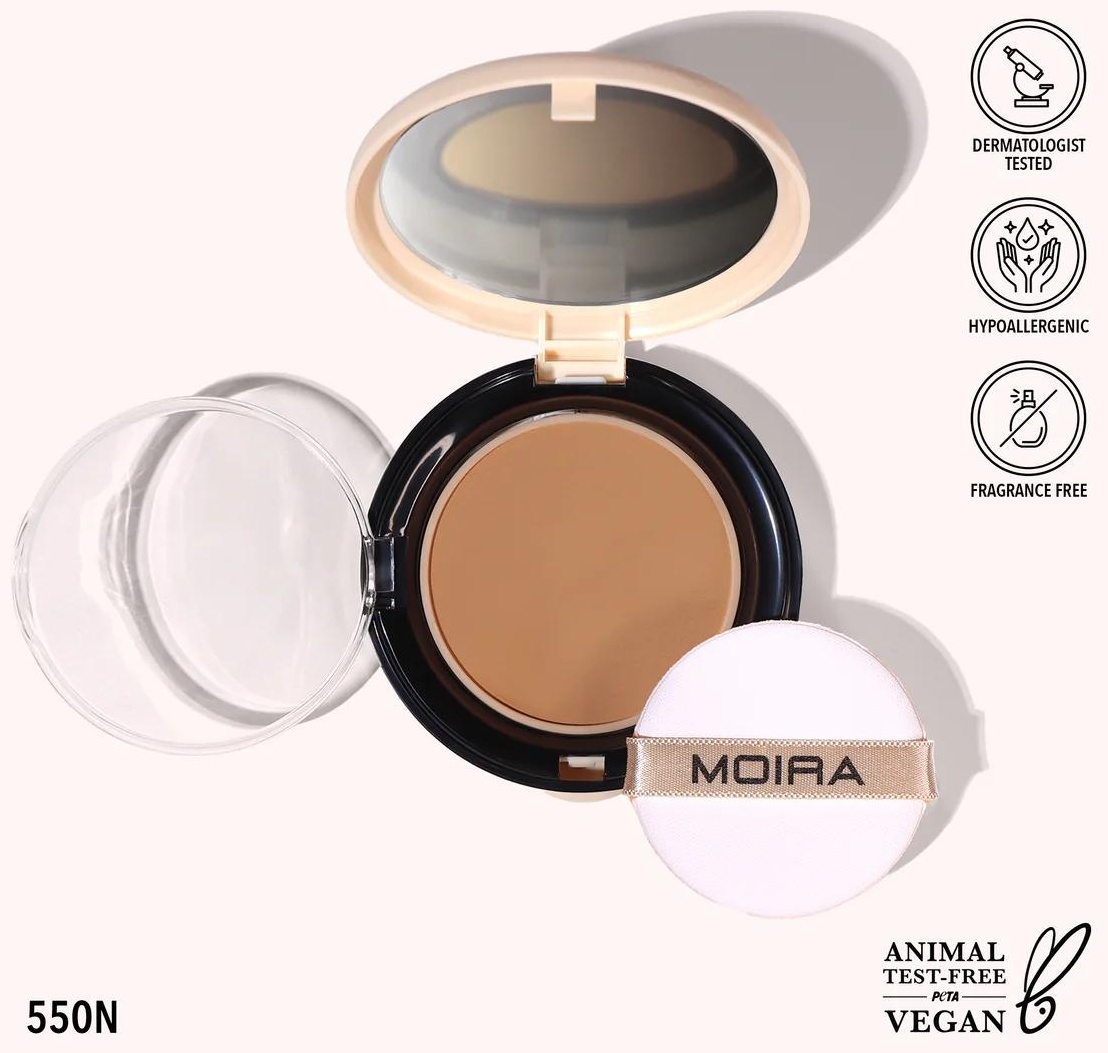 Пудра MOIRA Complete Wear Powder Foundation сухая 550N темно-бежевый