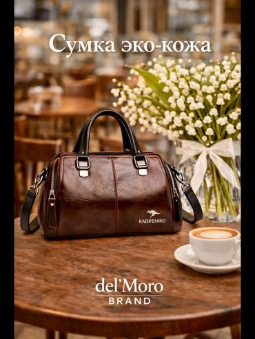 Мини-сумка del'Moro экокожа коричневый