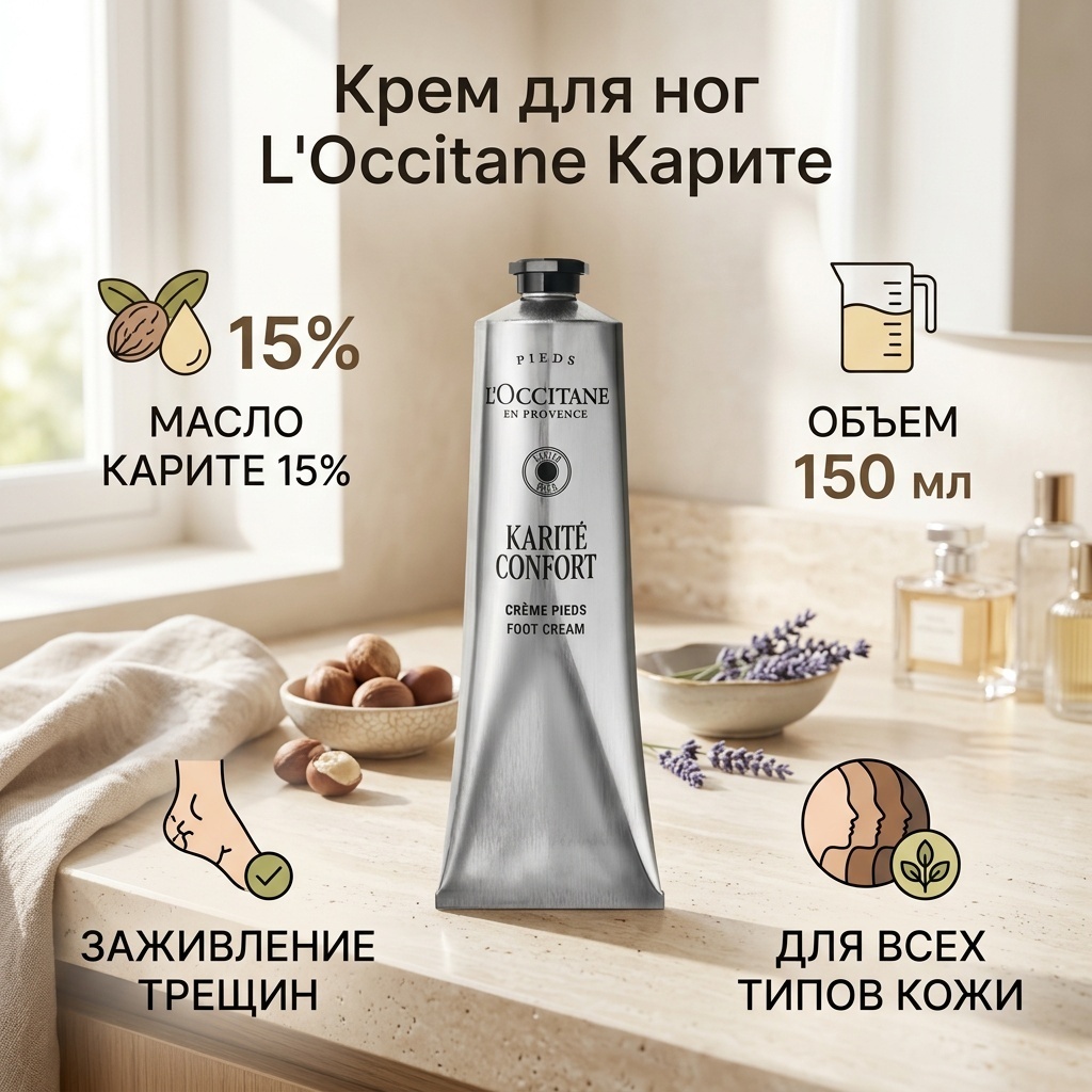 L'Occitane Карите крем для ног 150 мл