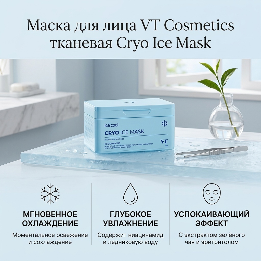 Маска для лица VT Cosmetics тканевая Cryo Ice Mask 30 шт