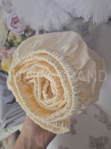Простыня YUKKA BRAND 90*70, хлопок, сатин, айвори