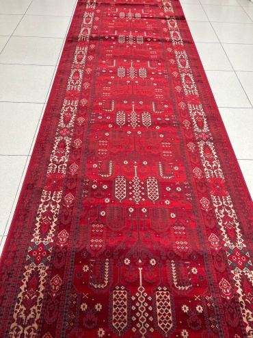 Ковровая дорожка Bal Carpet короткий ворс, хлопок, шелк, 100 см x 3.5 м