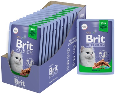 Brit Premium кусочки в желе цыпленок 85 г 14 шт