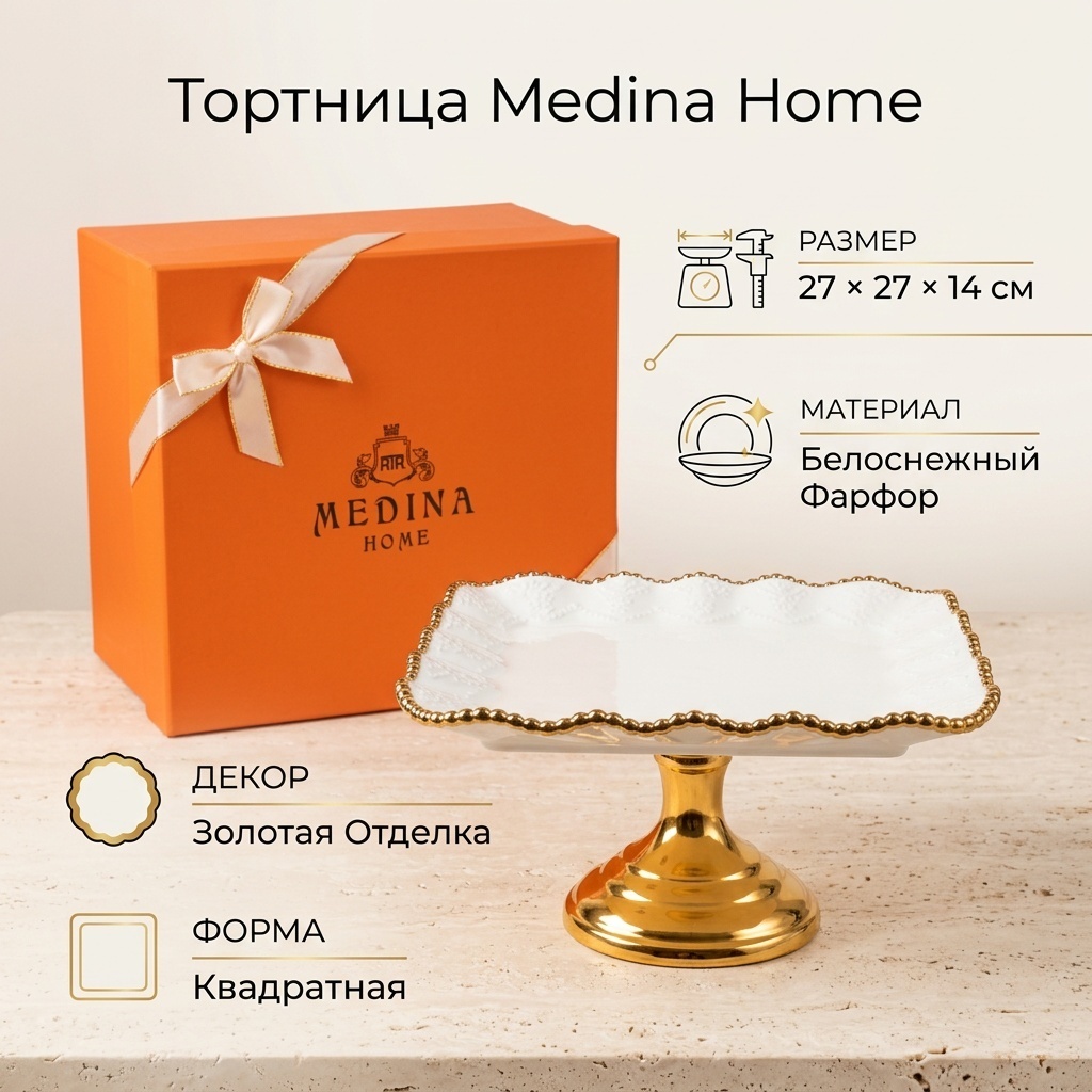 Medina тортница 411596523 квадратная 1 шт