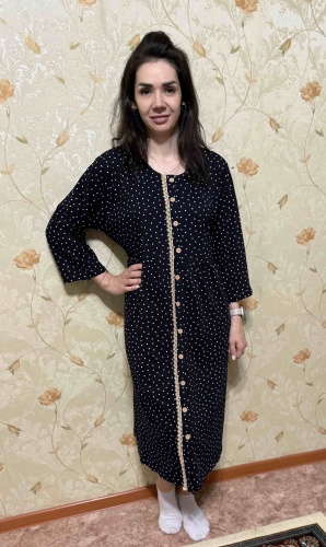 Трикотажный халат Dinar Textile темно-синий