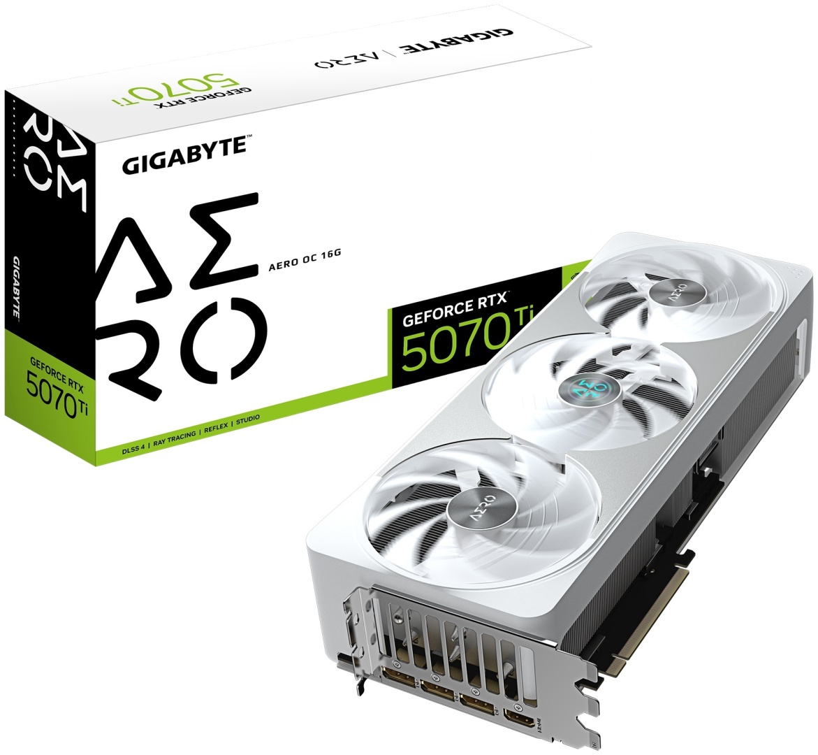 Видеокарта GIGABYTE RTX5070Ti AERO OC 16G, GV-N507TAERO OC-16GD 16 Гб