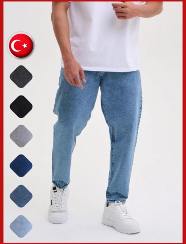 Джинсы бананы FASHION голубой