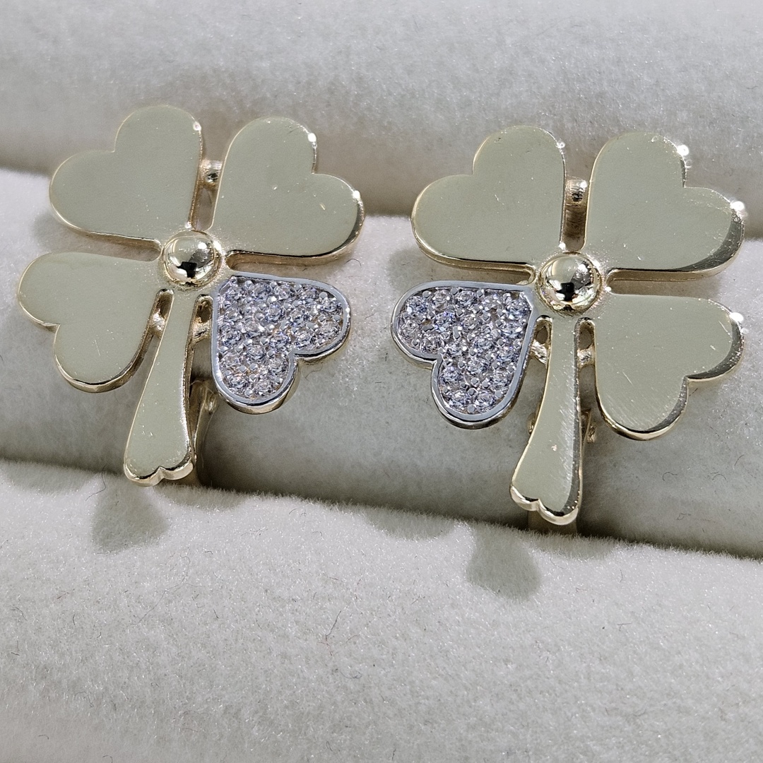 Серьги Gaukhar Jewelry GJ1214-R вес 4.13 г золото, фианит