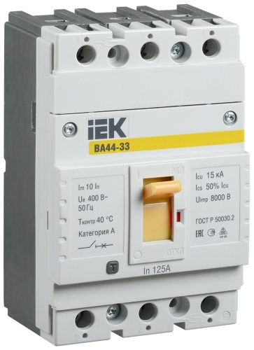 IEK автоматический выключатель 3P 125 A, 15 кА, 400 В
