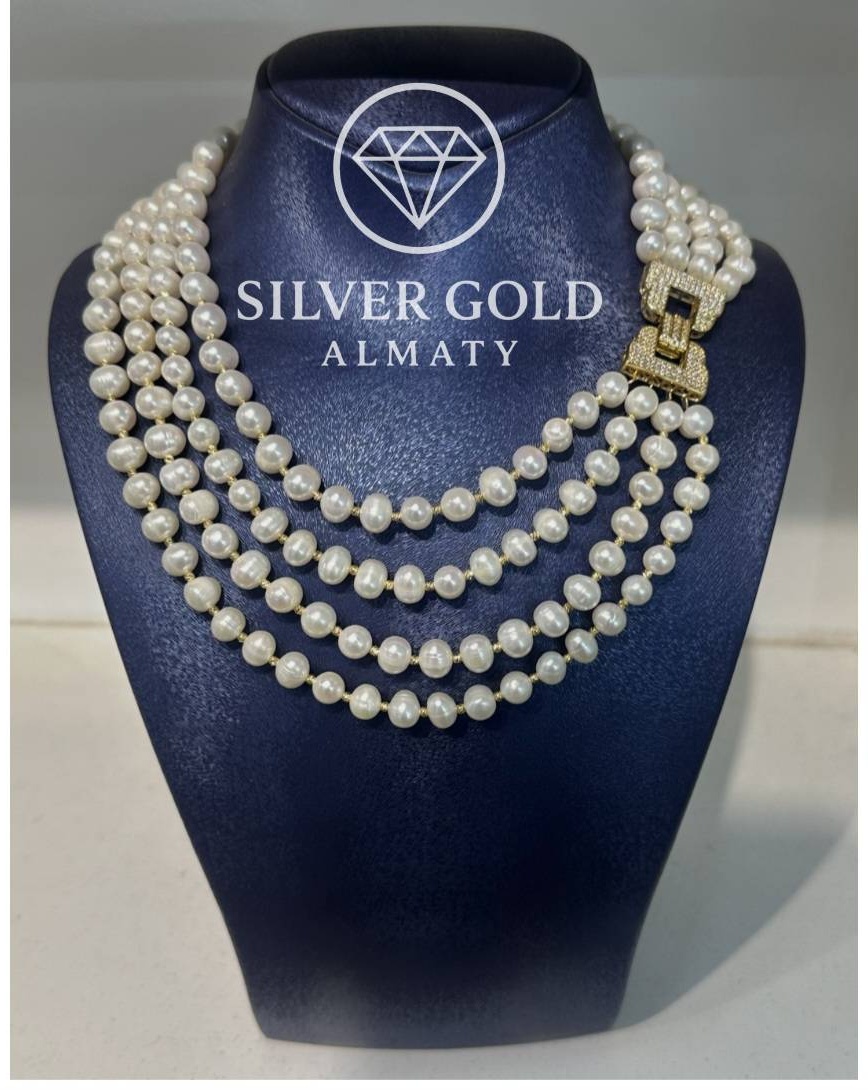 Silver Gold Almaty 1234 вес 200 г сплав покрытый золотом 24К, жемчуг