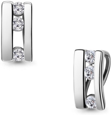 Подвеска AQUAMARINE 23641.5 вес 1.07 г серебро, фианит Swarovski