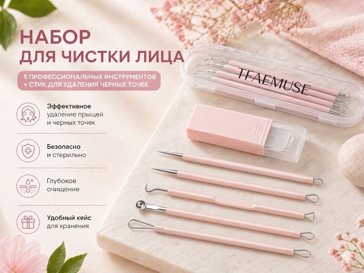TFaeMuse ложка уно, игла видаля, петля, шпатель 6 шт