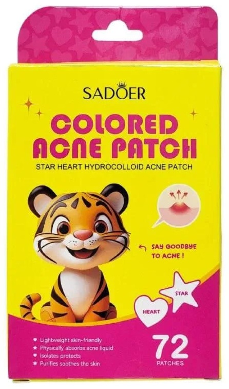 Патчи SADOER точечные Star-shaped Hydrocolloid Acne Patch - от прыщей в форме звезды противовоспалительные 72 шт