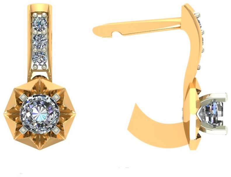 Серьги Lucente EAR-LU-585-913859 вес 2.25 г золото, фианит